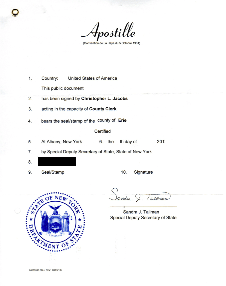 Apostille Example